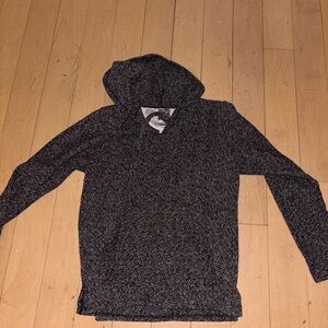 Black and Gray Hooded Sweater - thick